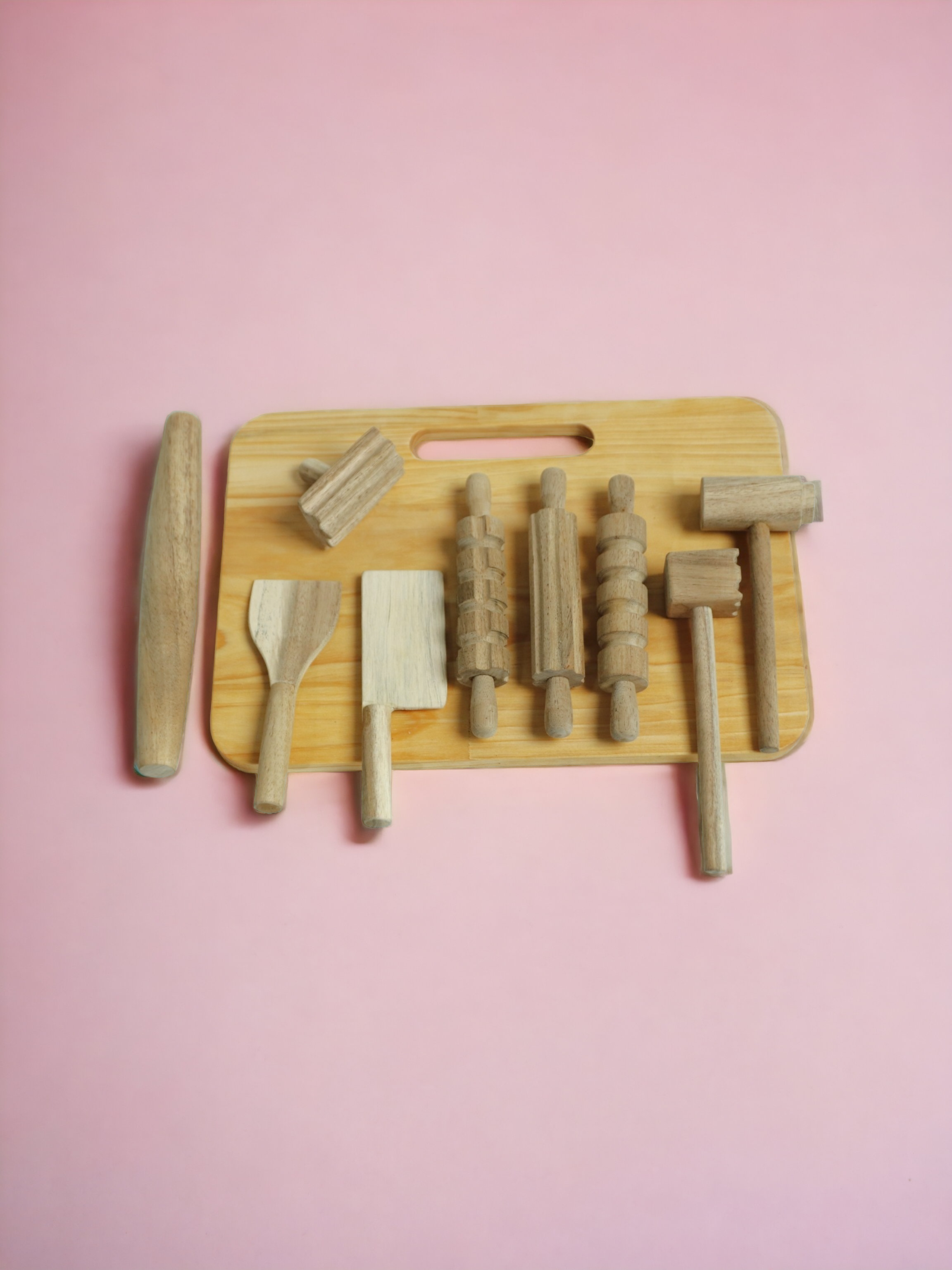 Wood play top dough tools