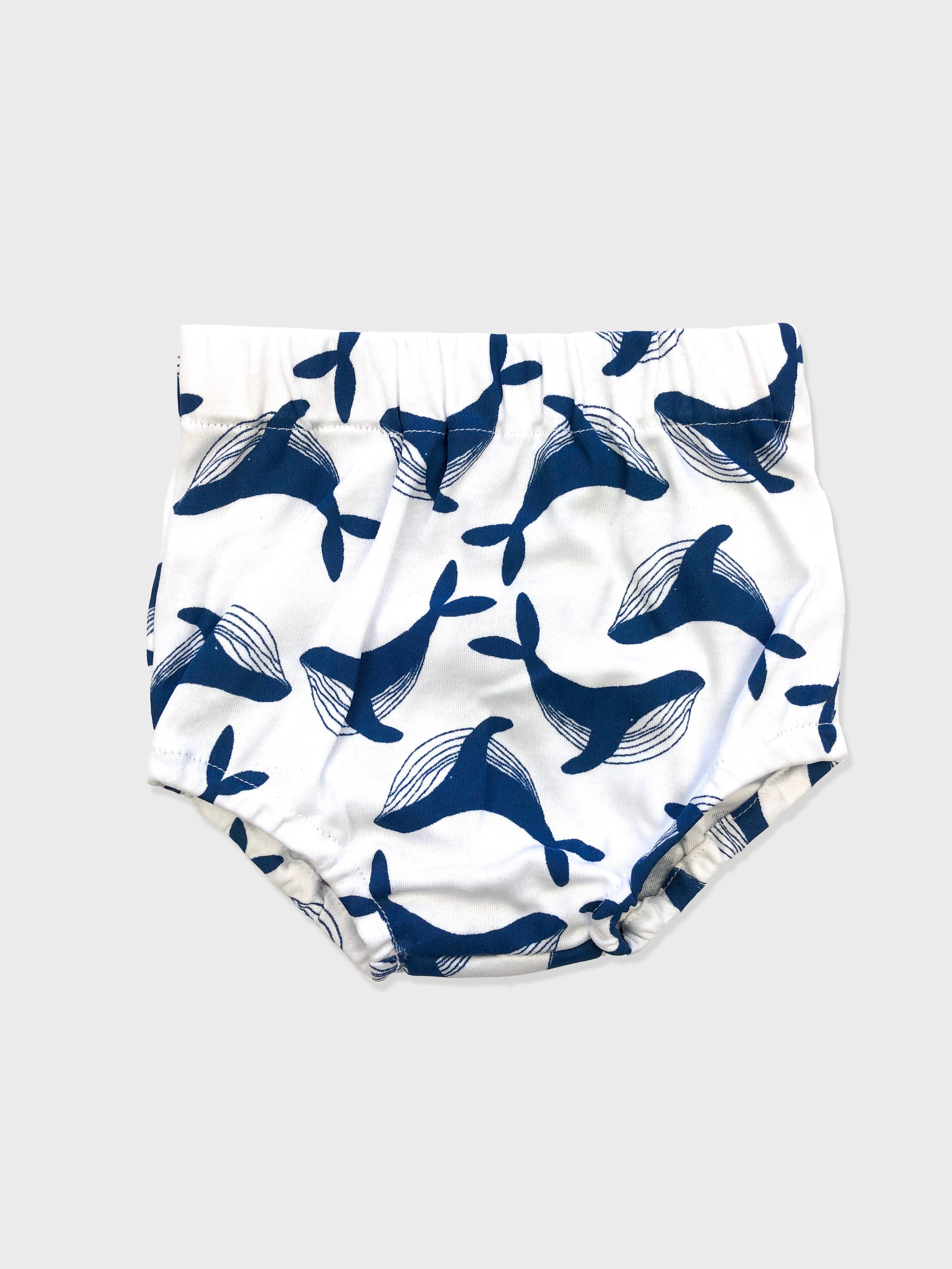 Whale print baby bloomers