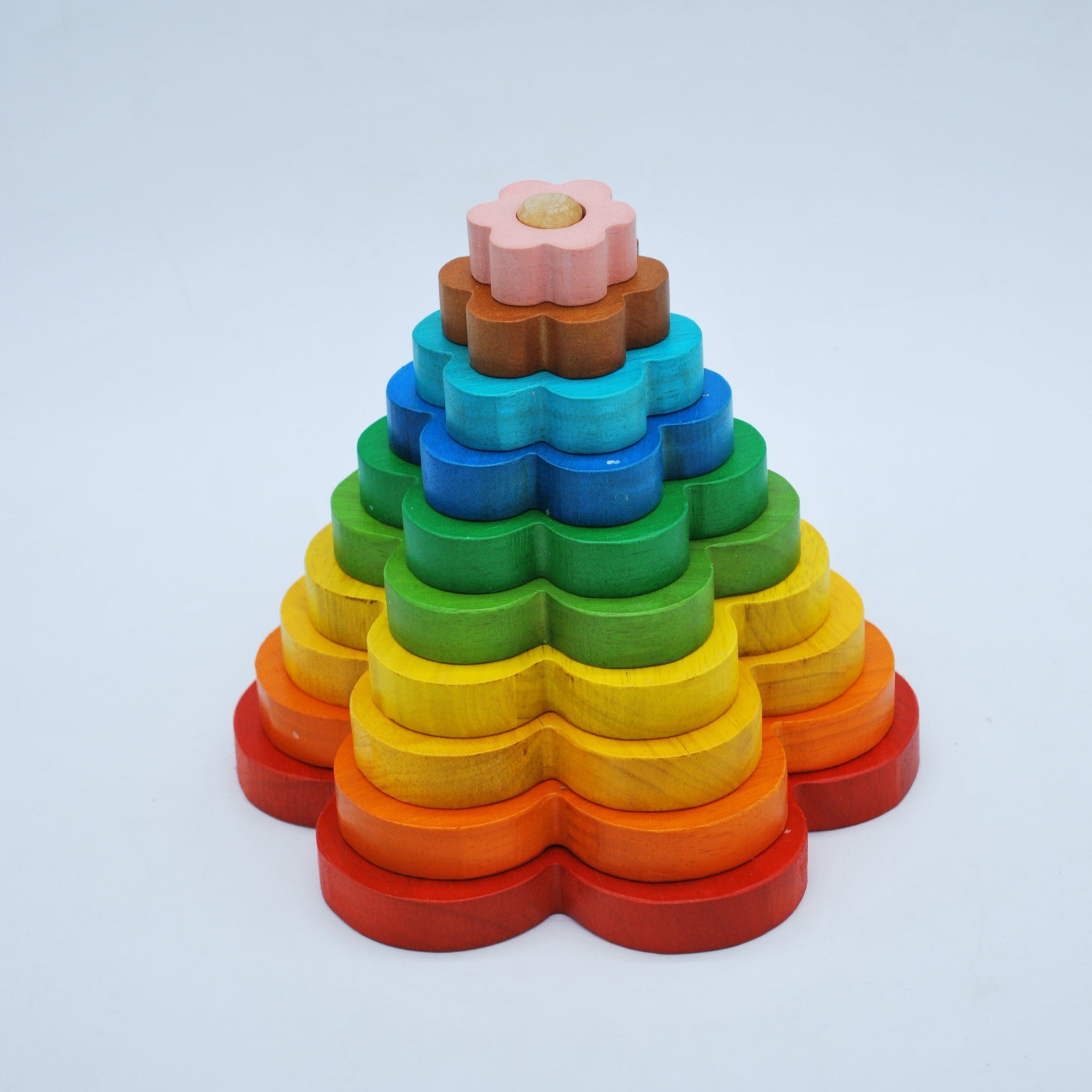 Wooden flower stack toy