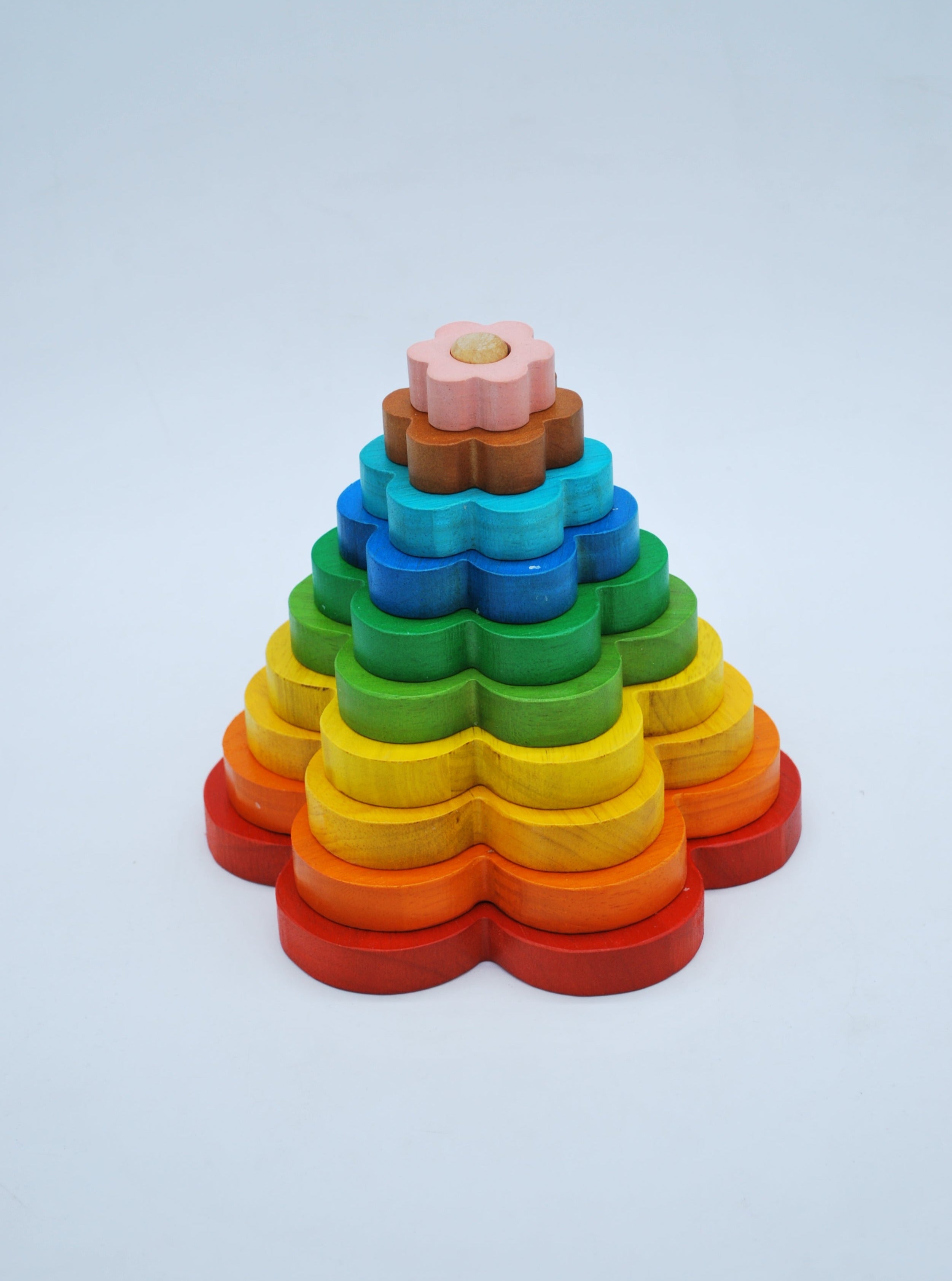 Wooden flower stack toy