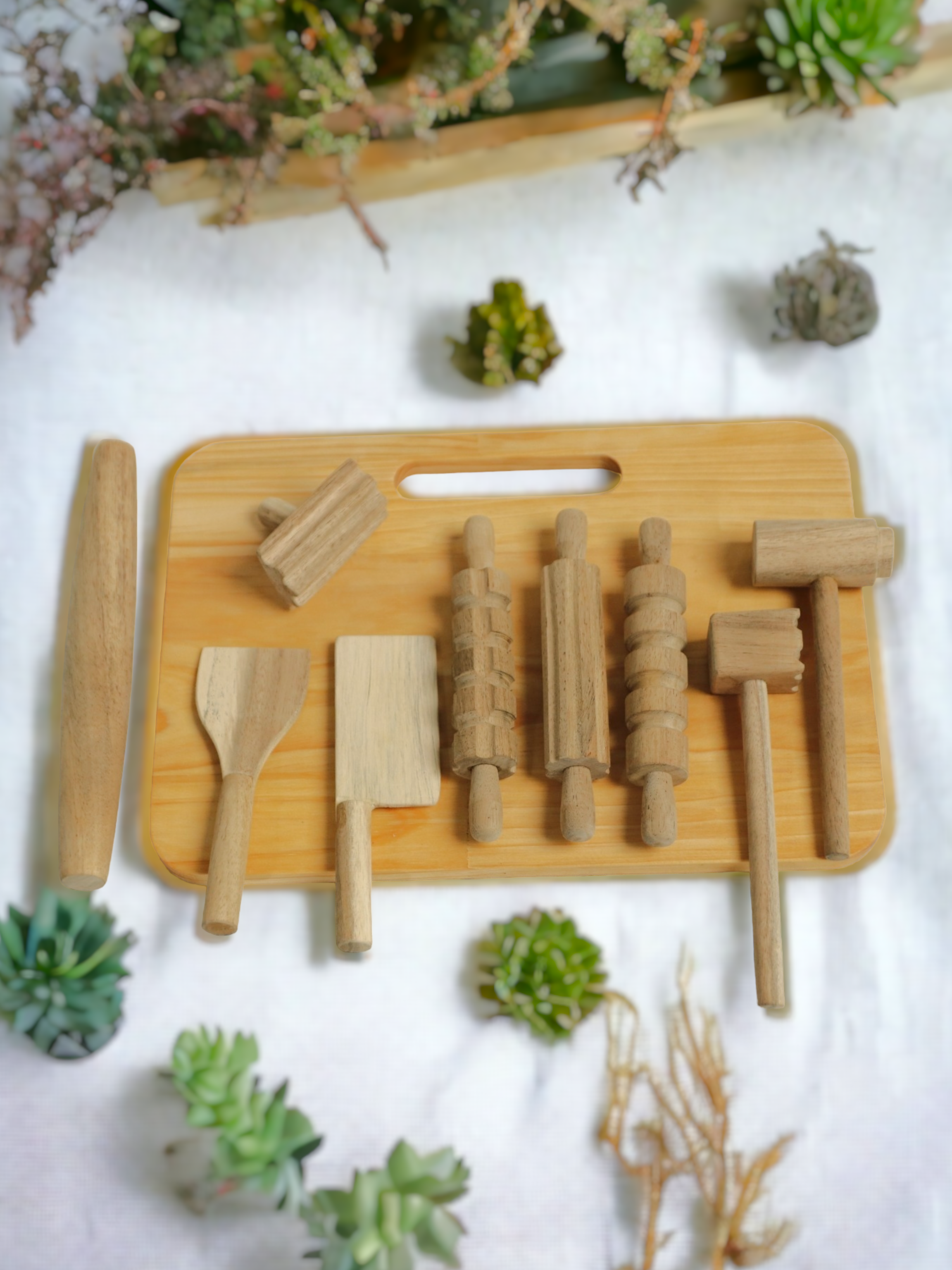 Wooden Playdough Tool Set